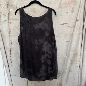 Eileen Fisher Charcoal Black Washed Silk Tank